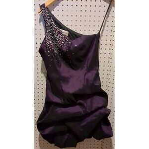Betsy Adam Dress Size 6 Purple One Shoulder Formal Wedding Prom